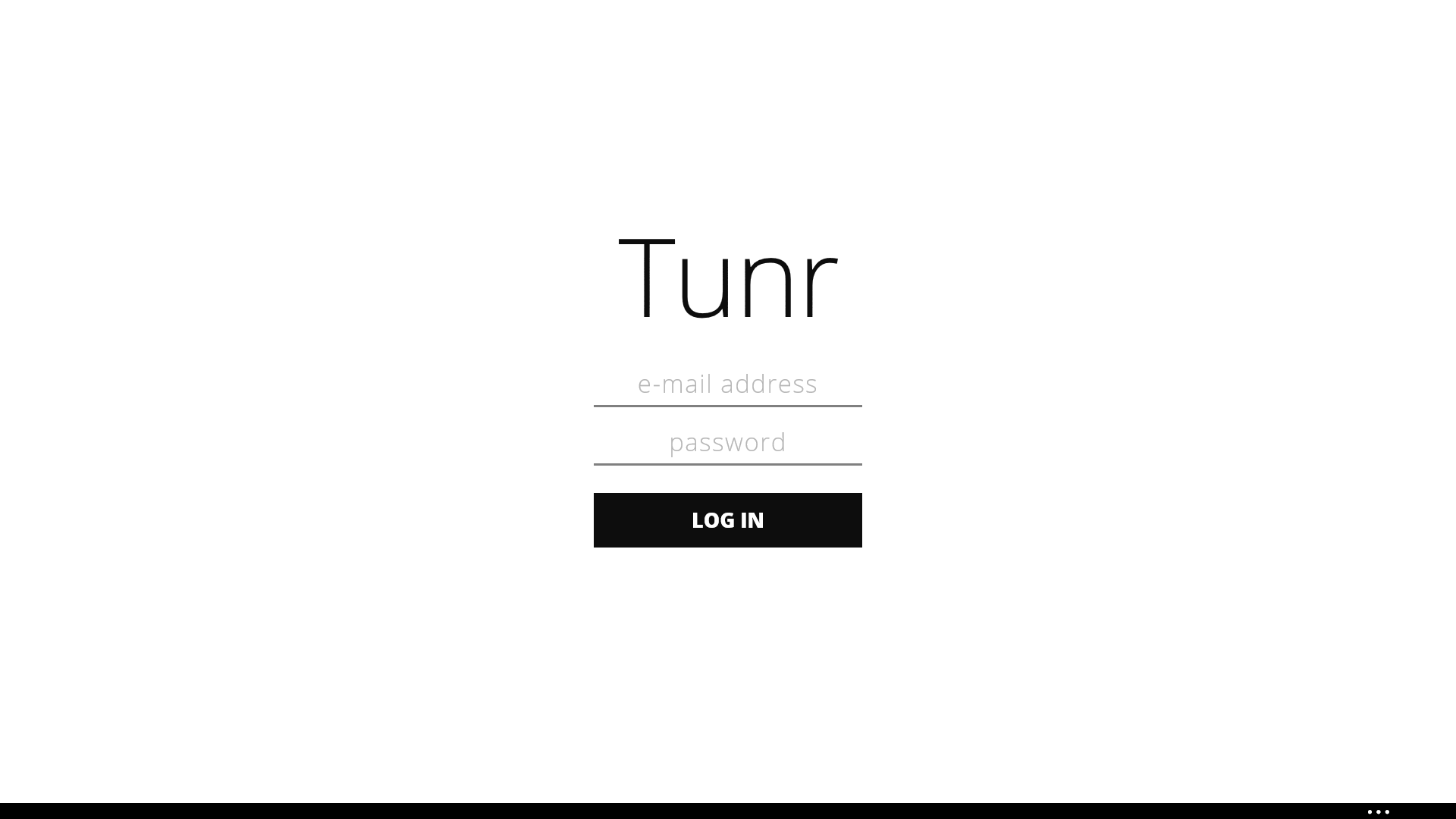 Tunr's landing page