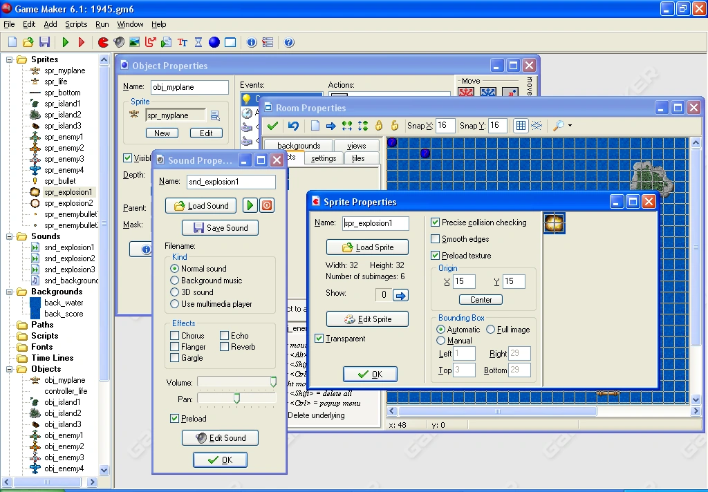 Screenshot of the Game Maker 6 UI