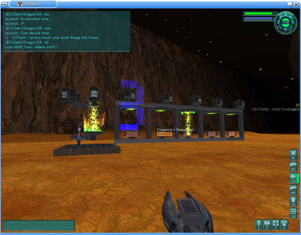 Screenshot of a device built by a player in-game that would count upwards