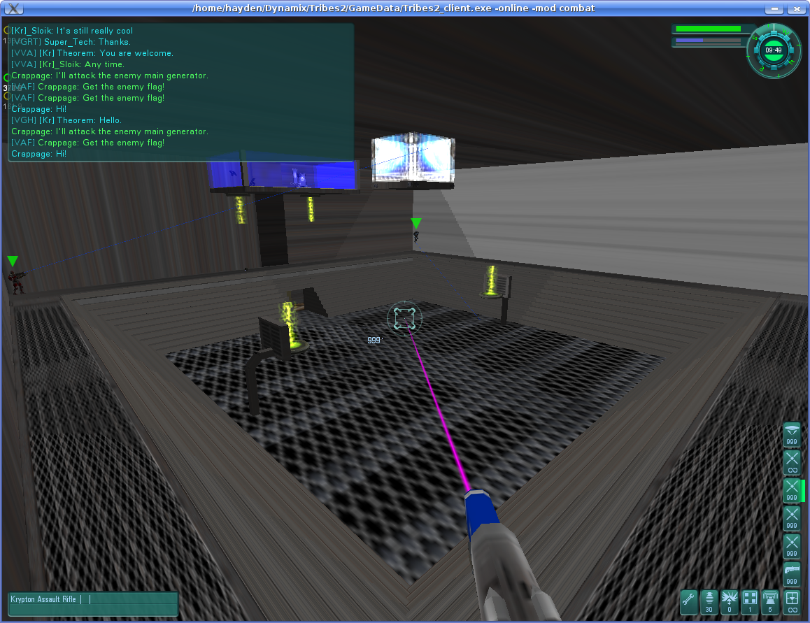 Screenshot of a combat arena built by a player in-game