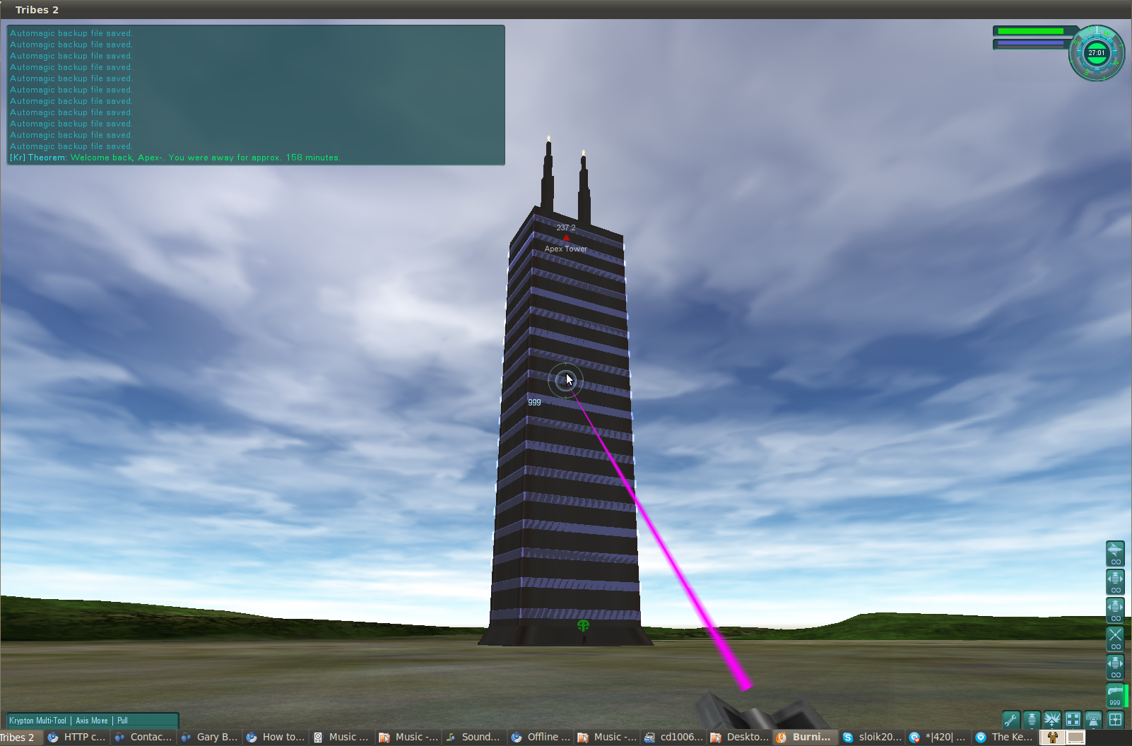 Screenshot of a tower built by a player in-game