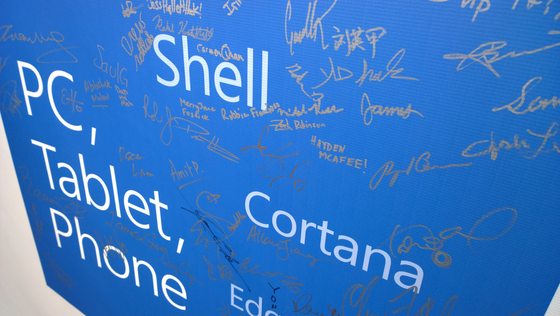 My signature on the ship party box for Windows 10